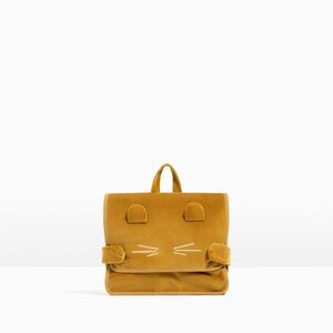 Zara girls Velvet Kitty Backpack Yellow